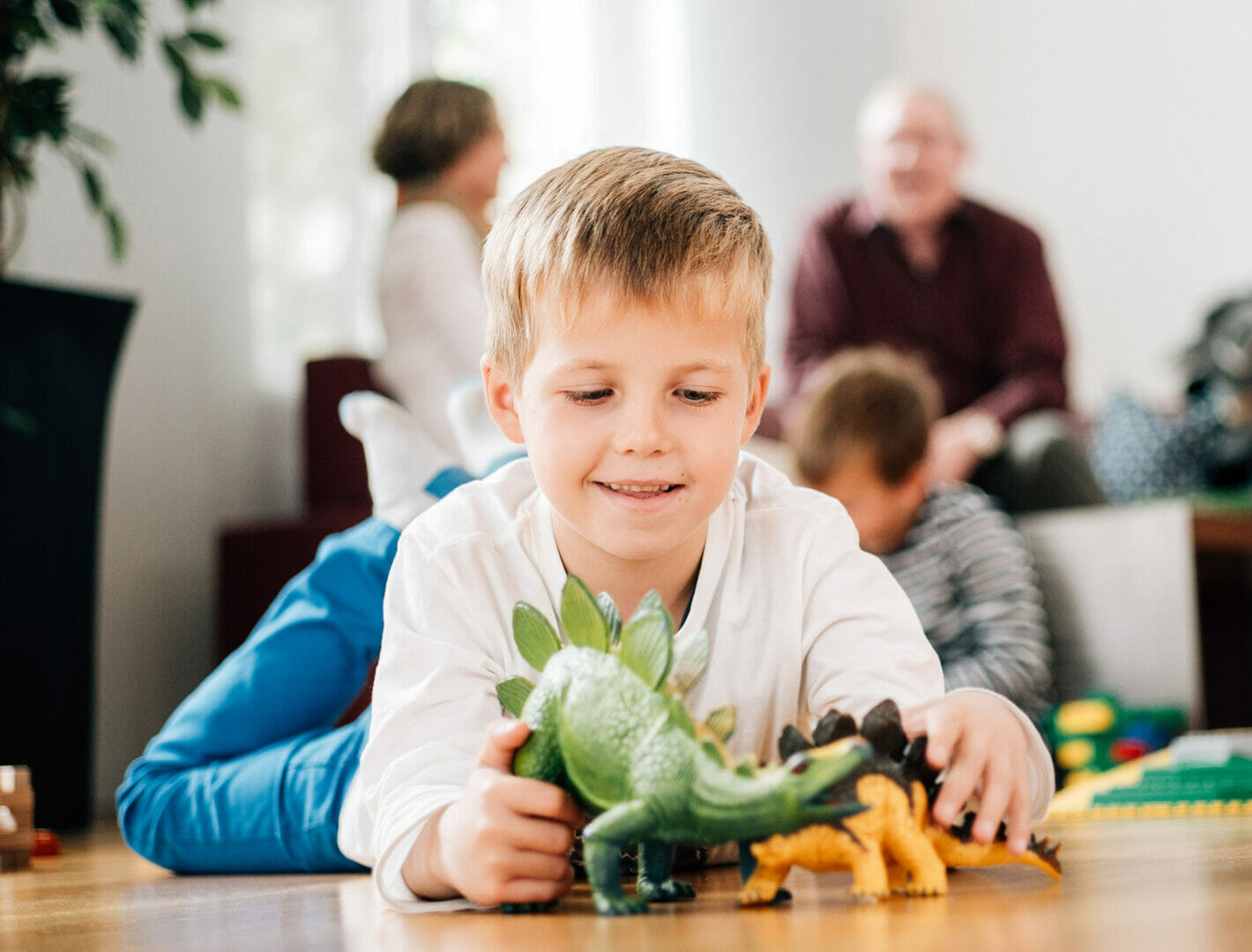 Child playing with toys