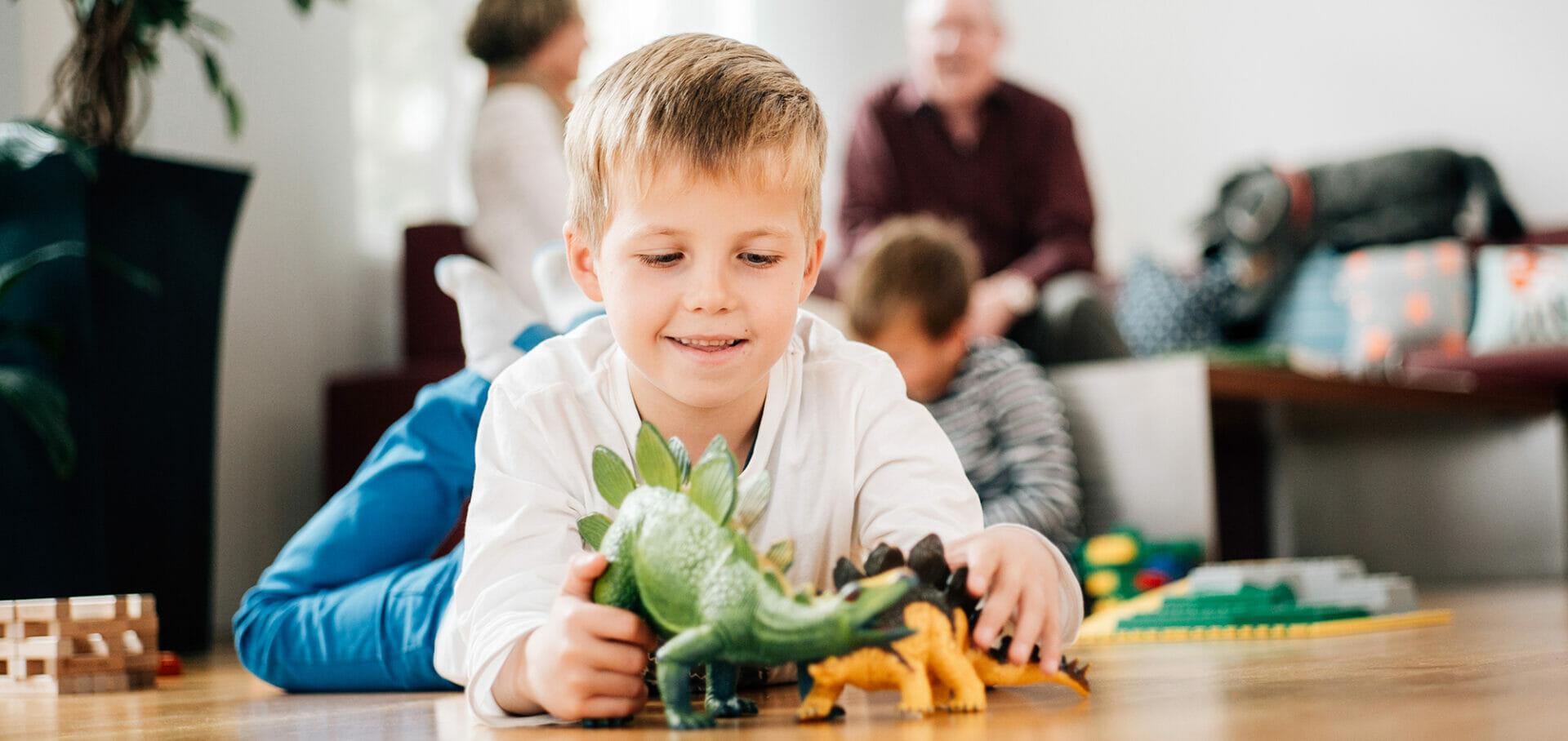 Child playing with toys