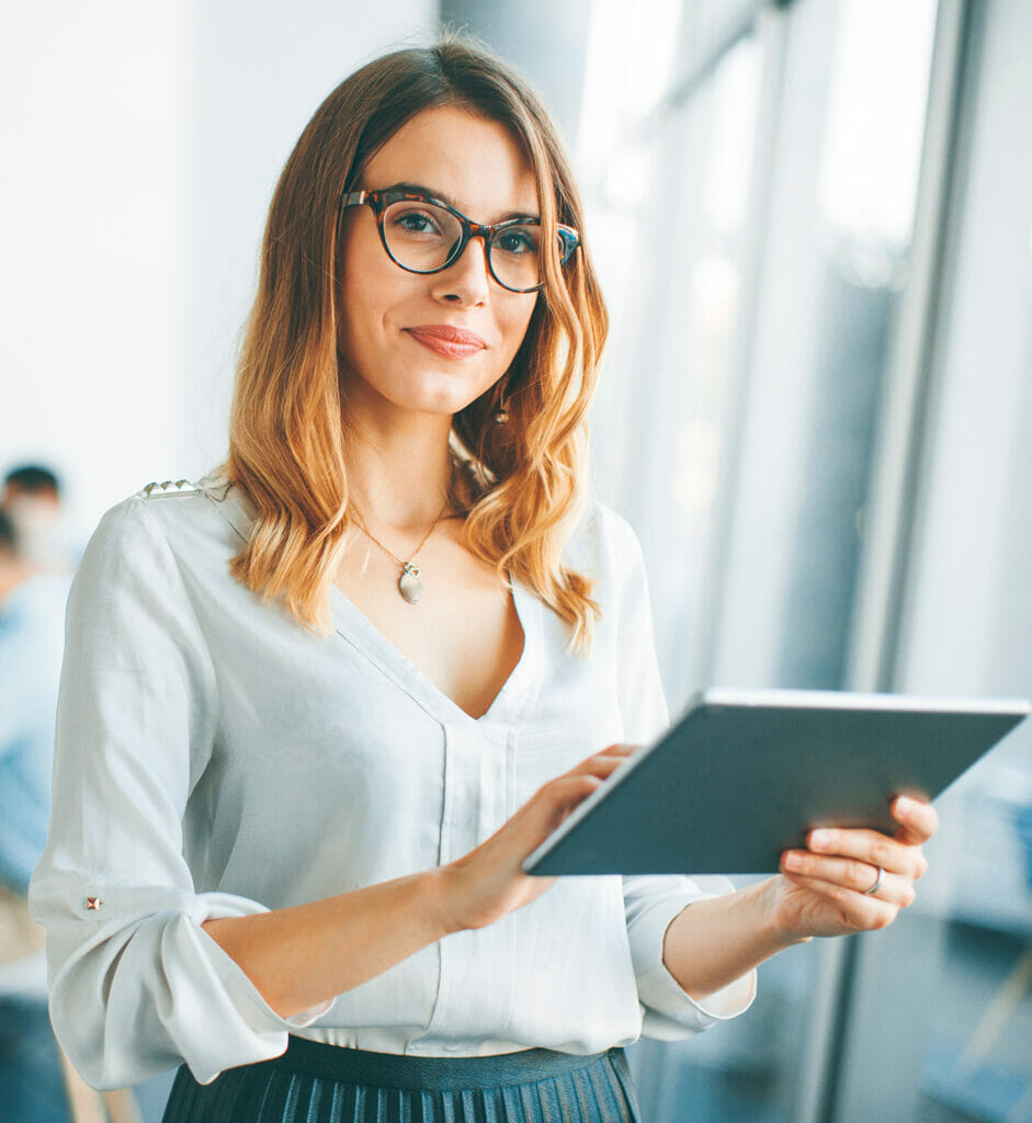 Young woman with tablet