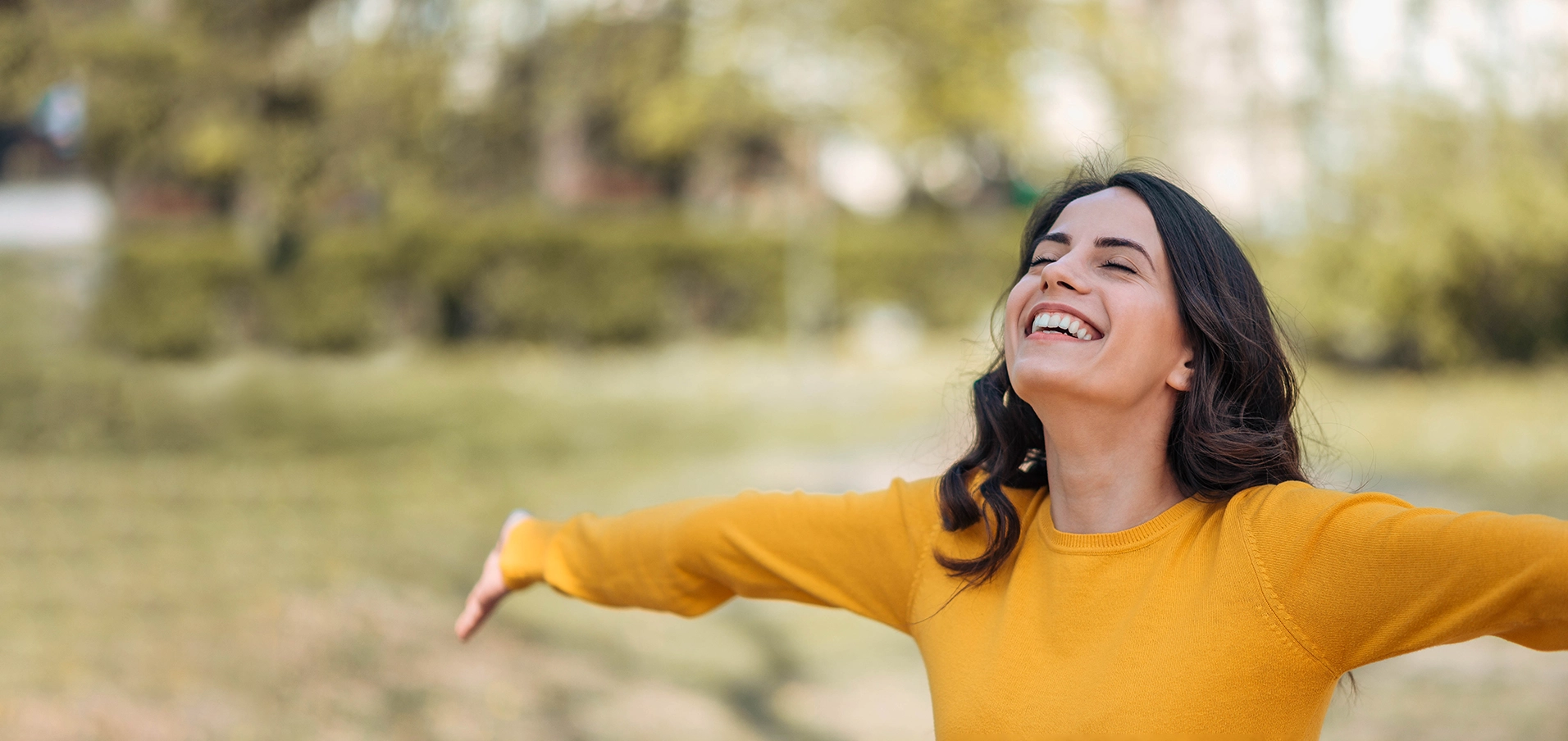 Joyful woman in nature