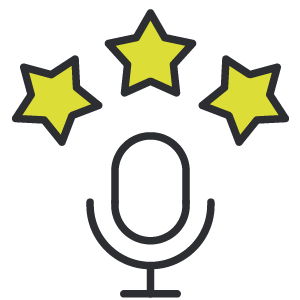 Mikrofon mit 3 Sternen