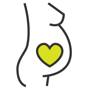 Pregnancy belly with heart