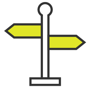 Sign with two arrows