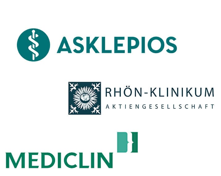 Unsere Kooperationspartner: Asklepios, Rhön-Klinikum, Mediclin, Selfapy