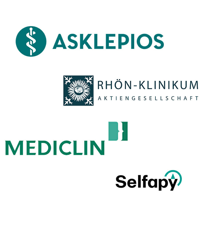 Unsere Kooperationspartner: Asklepios, Rhön-Klinikum, Mediclin, Selfapy