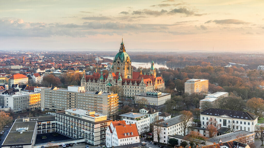Blick auf Rathaus von Hannover