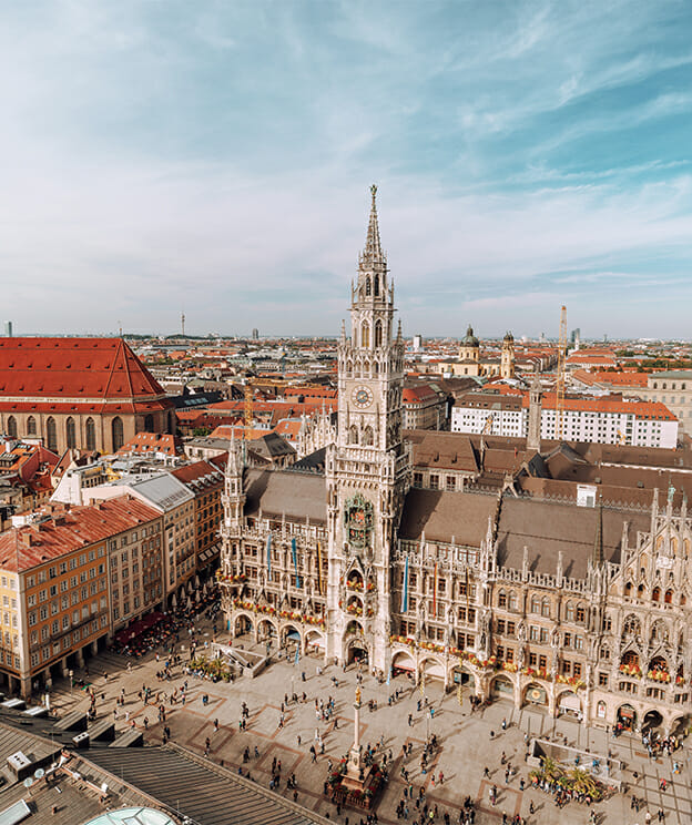 View of the Marienplatz in Munich