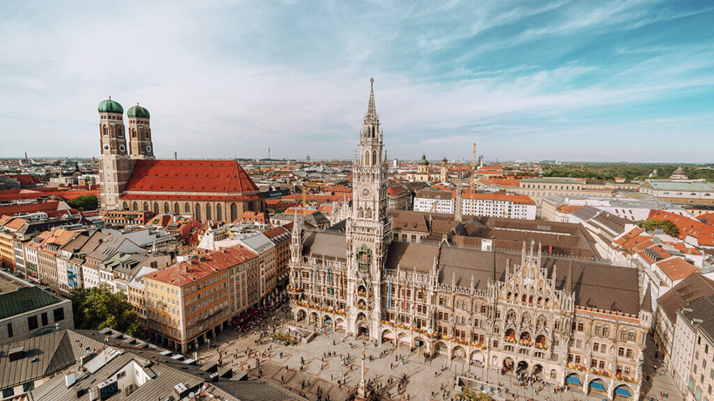 View of the Marienplatz in Munich