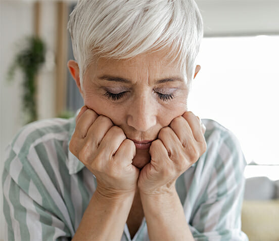 Senior woman feeling worried