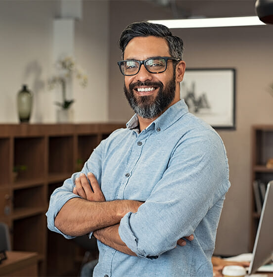 Man confident with folded arms