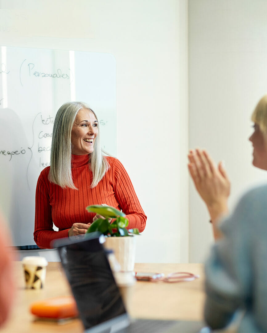 Businesswoman presenting at a meeting