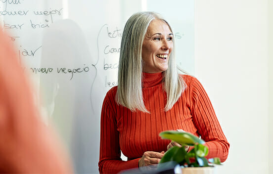 Businesswoman presenting at a meeting