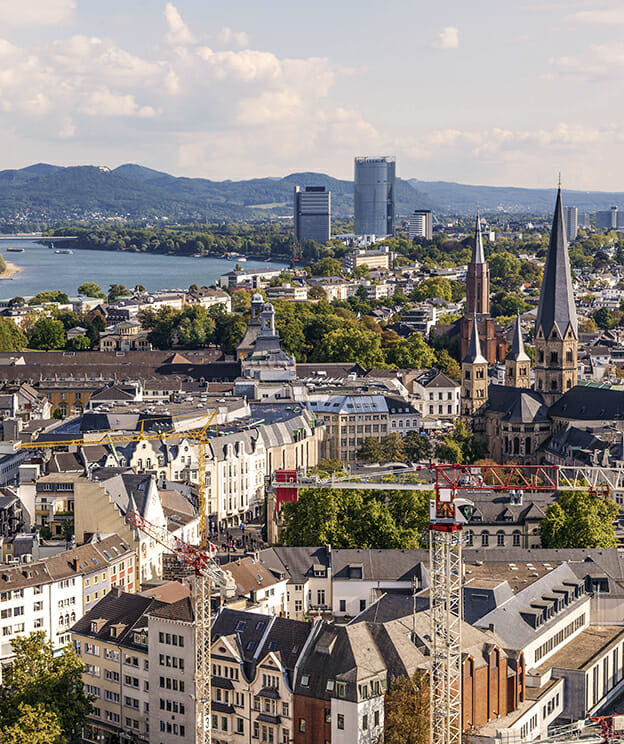 aerial of Bonn, the former capital of Germany