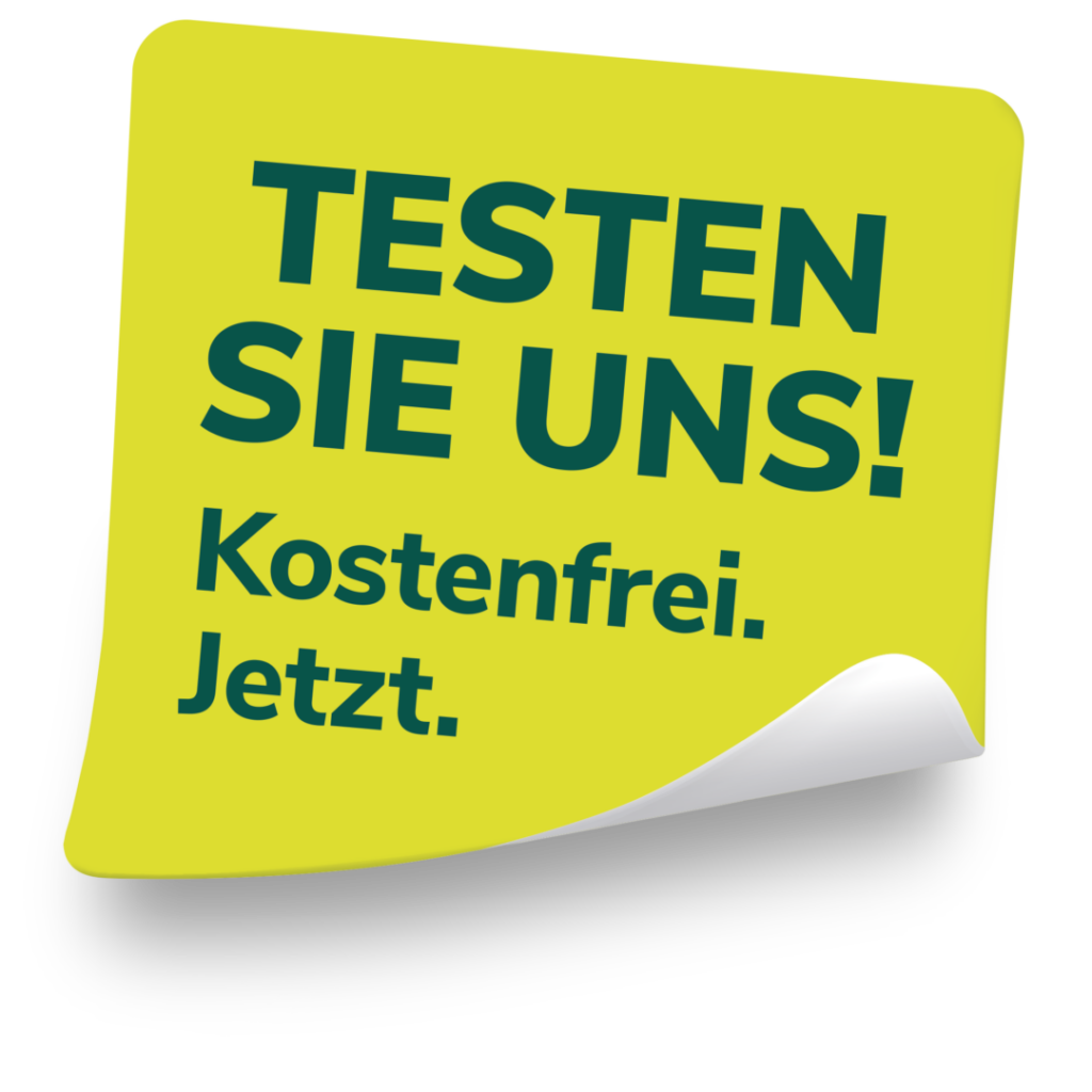 Sticker: Testen Sie uns kostenfrei